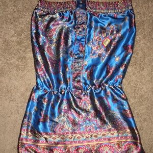 Strapless paisley tunic top
